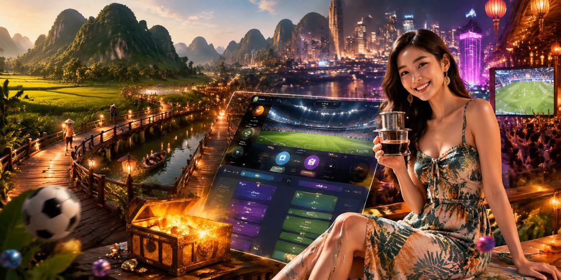 Người dùng tại Ninh Bình ngồi uống cà phê và tra cứu thuật ngữ cá cược trên điện thoại buổi sáng